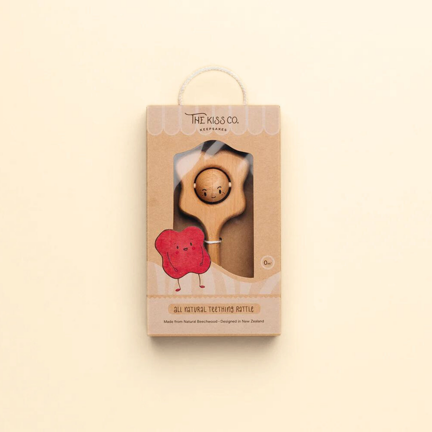 Pepi Kiss Natural Teething Rattle