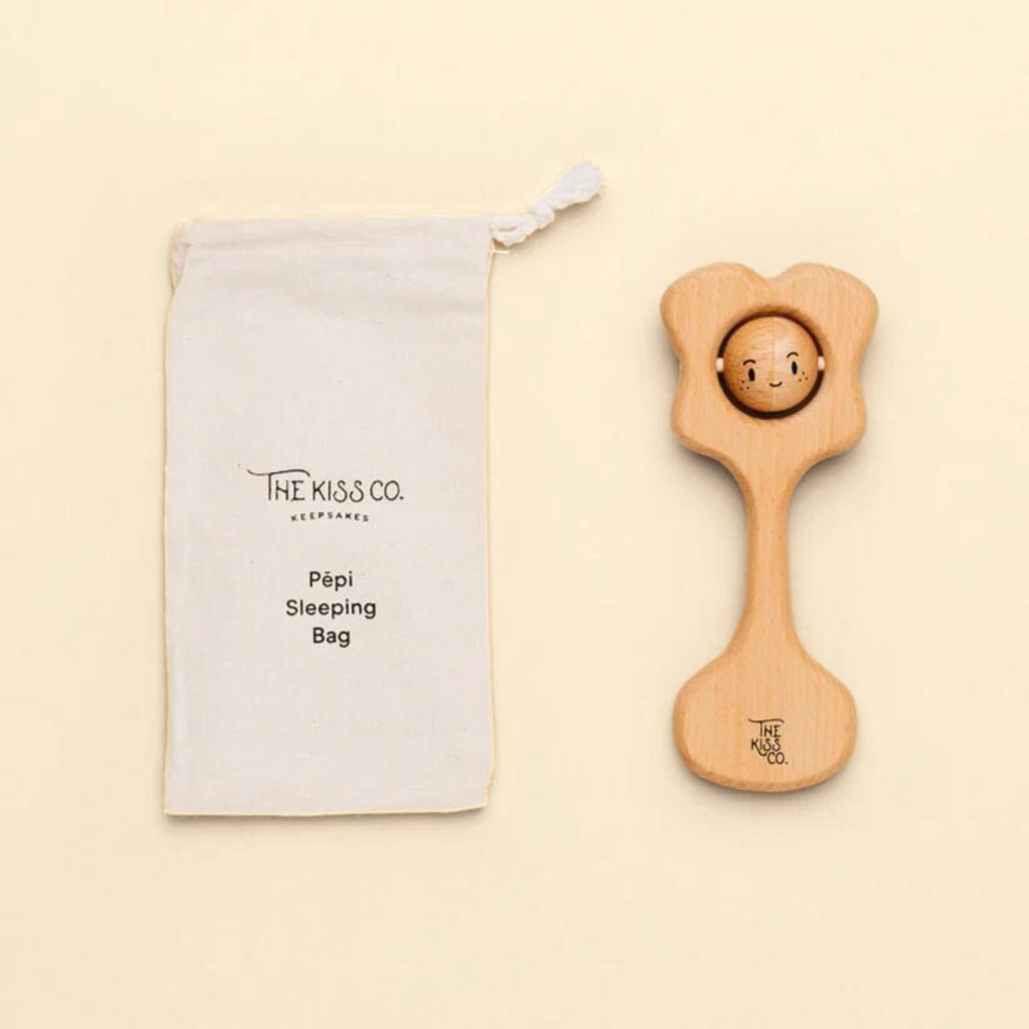 Pepi Kiss Natural Teething Rattle