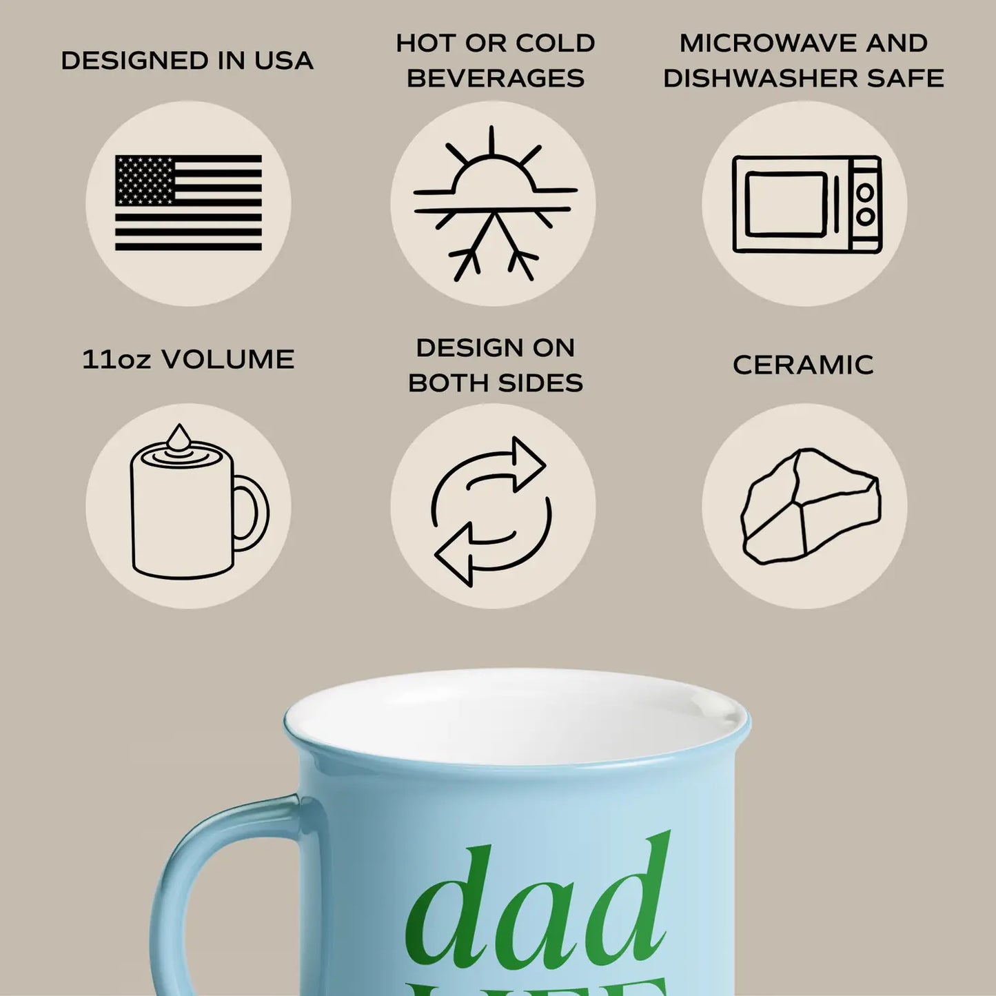 Dad Life  - 11 oz Campfire Style Coffee Mug